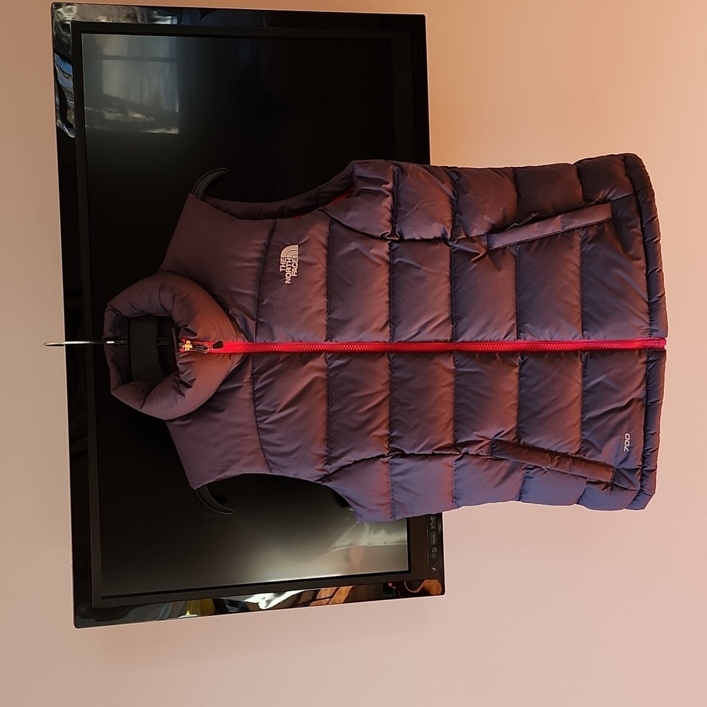 The North Face ladies quilted gillet vest Gray/pink Small